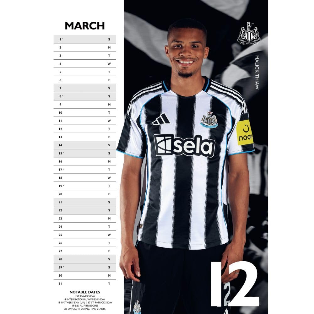 Newcastle United A3 2026 Calendar