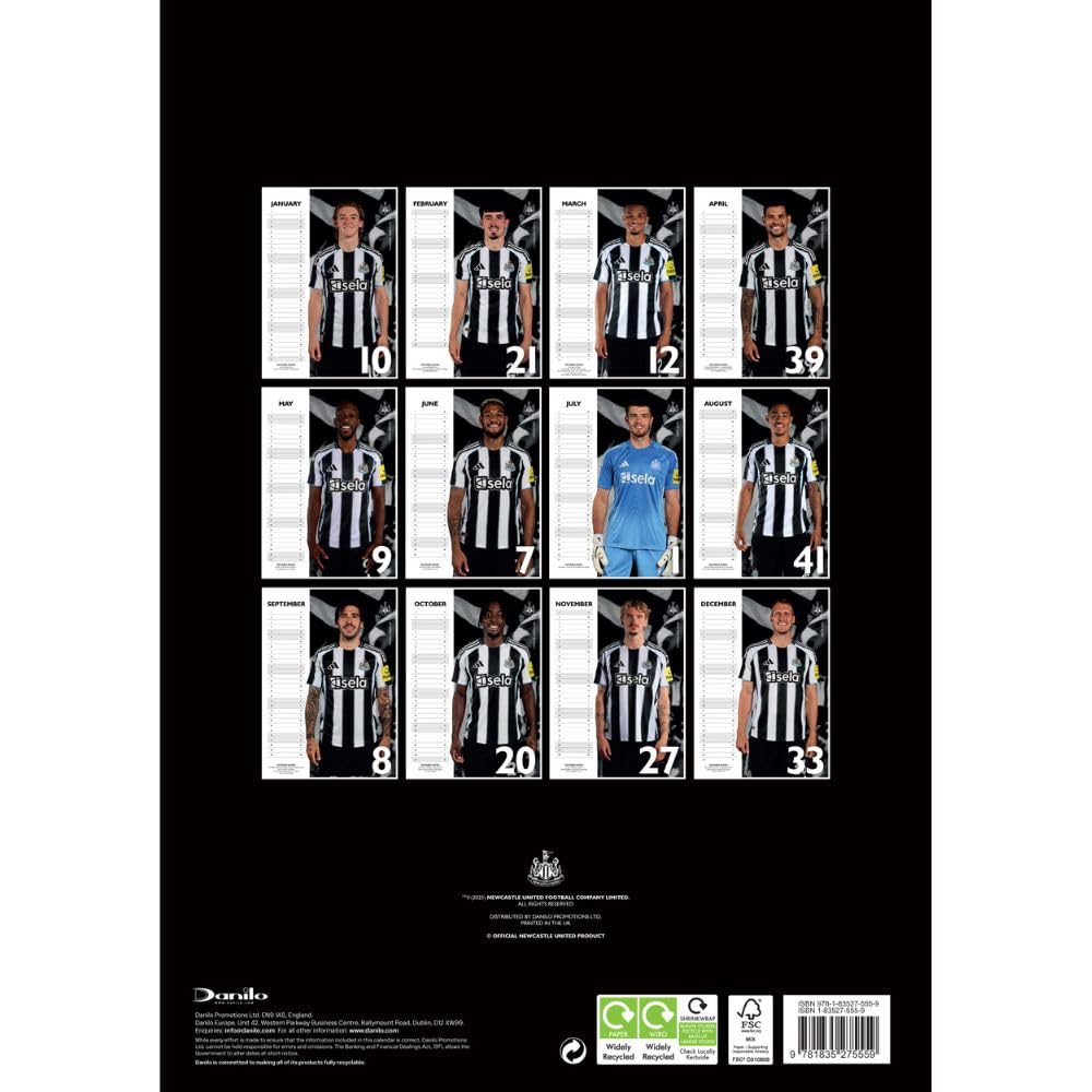 Newcastle United A3 2026 Calendar