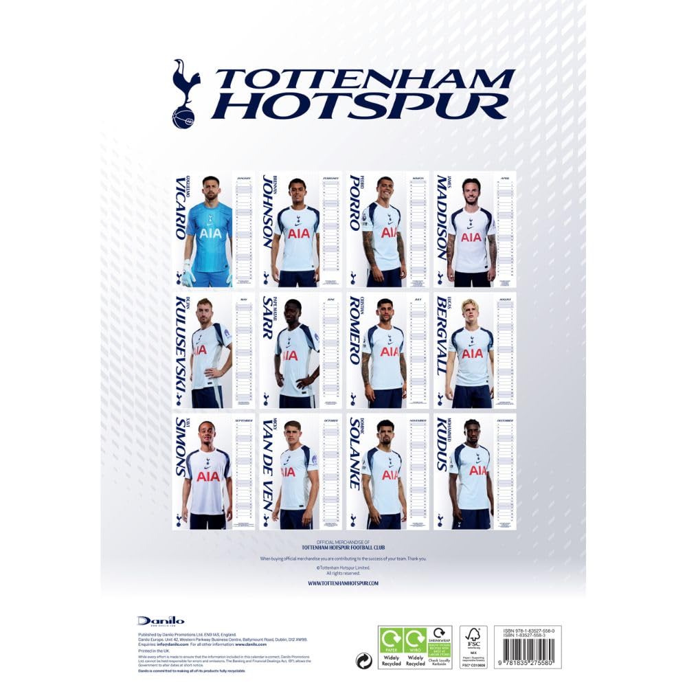 Tottenham Hotspur A3 2026 Calendar