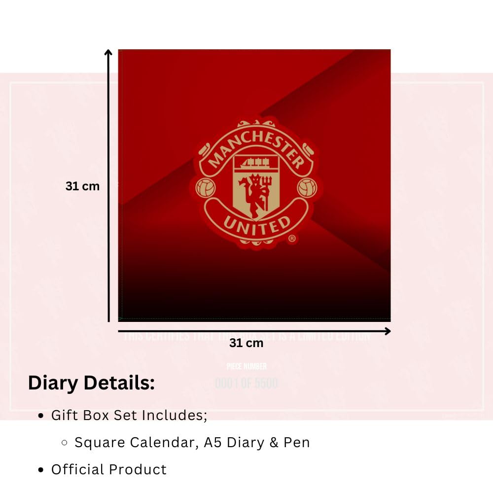 Manchester United 2026 Calendar, Diary & Pen Musical Box Set