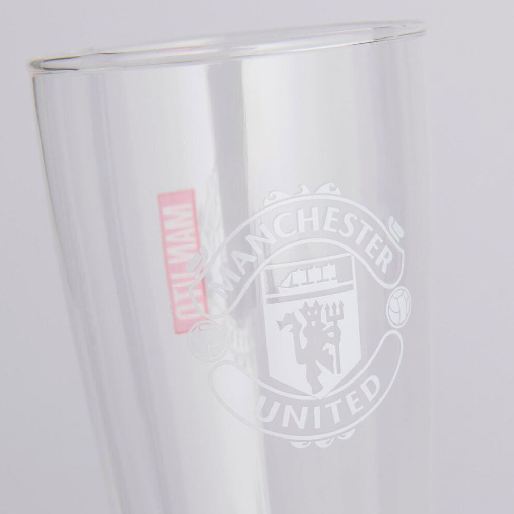 Manchester United Mono Crest Tall Beer Glass