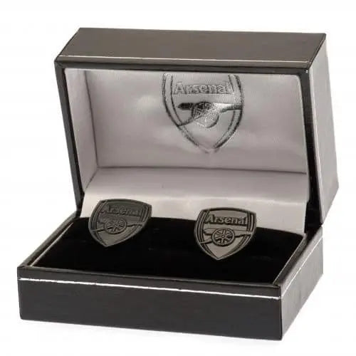 Arsenal FC Black Cufflinks IP Boxed