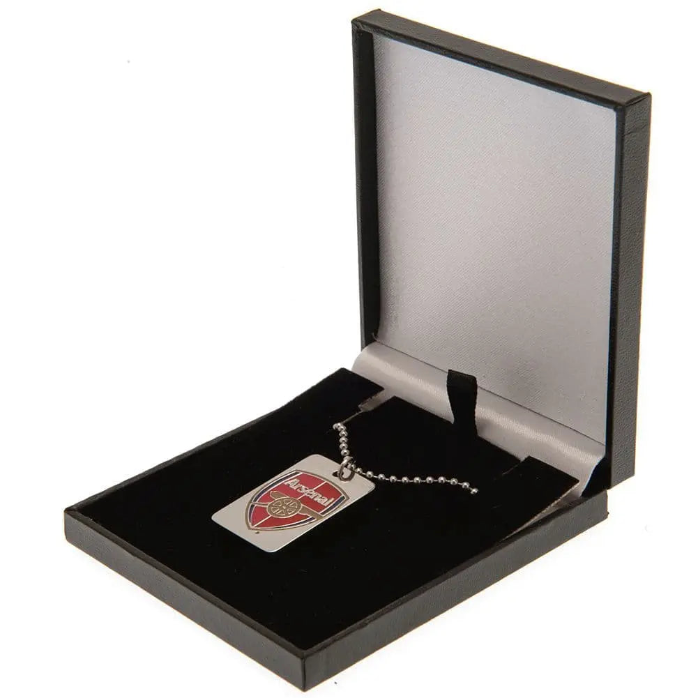 Arsenal FC Enamel Crest Dog Tag & Chain Boxed