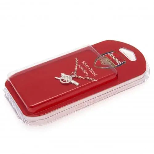Arsenal FC Silver Plated Pendant & Chain GN Boxed
