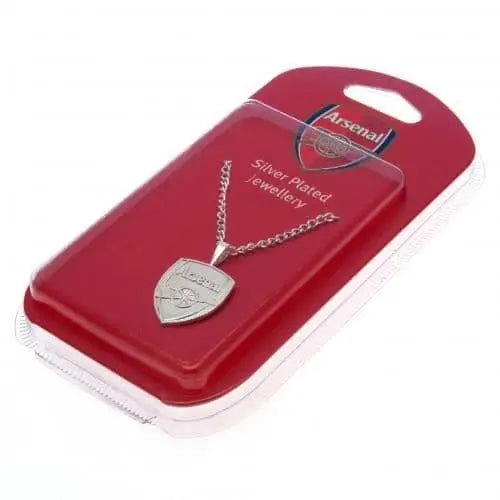 Arsenal FC Silver Plated Pendant & Chain XL Packaged