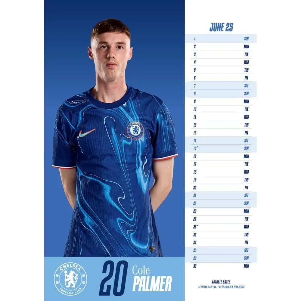Chelsea FC 2025 Calendar Page View2