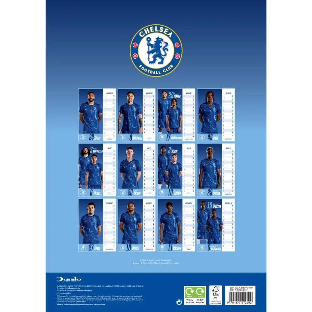 Chelsea FC 2025 Calendar Back Page