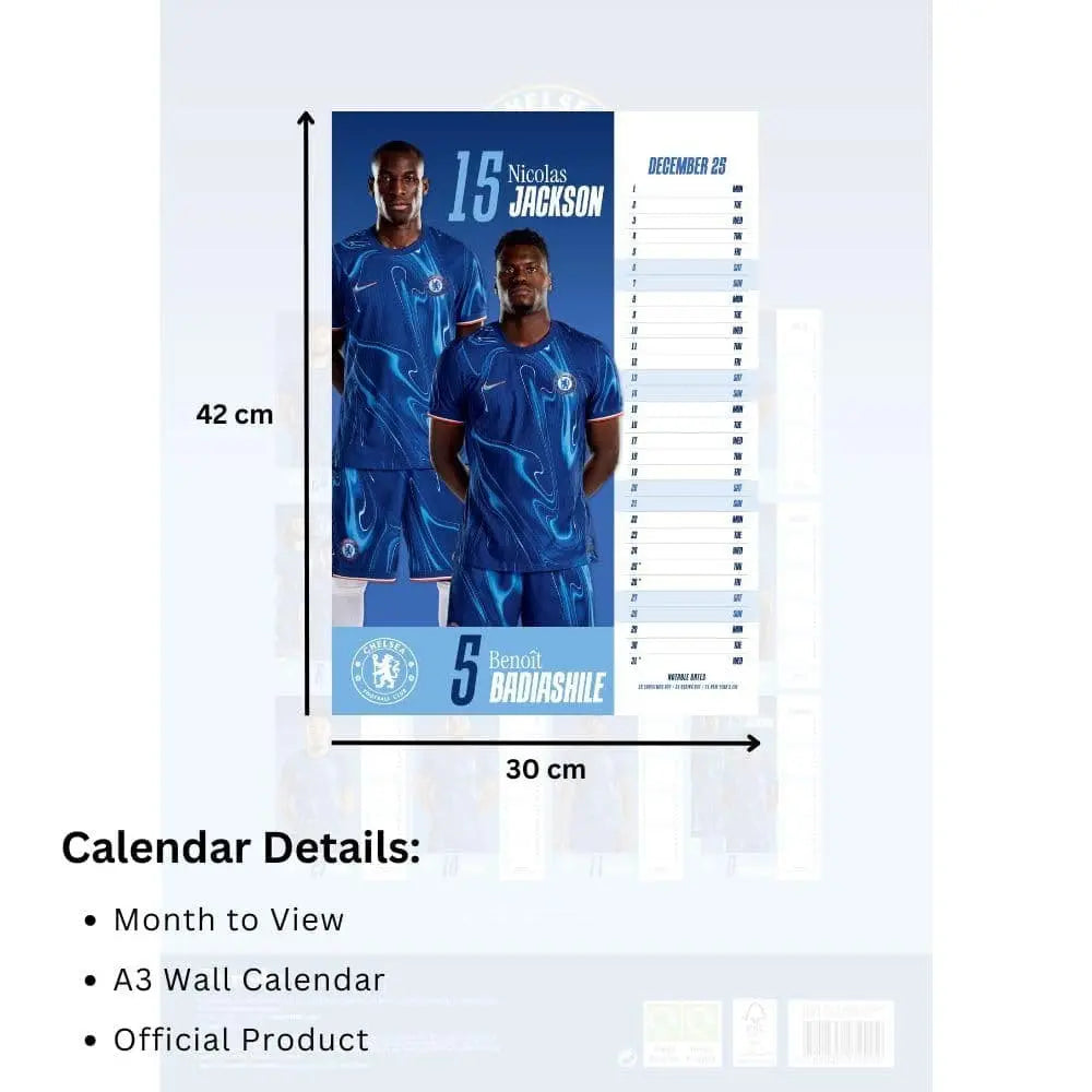 Chelsea FC 2025 Calendar Details Page
