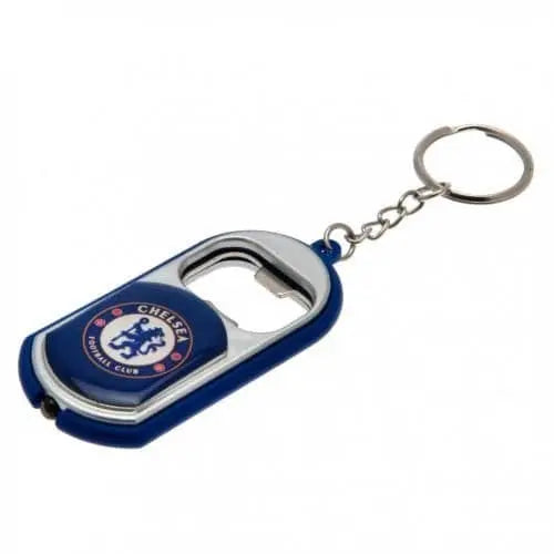 Chelsea FC Bottle Opener with Keyring & Torch Close Up