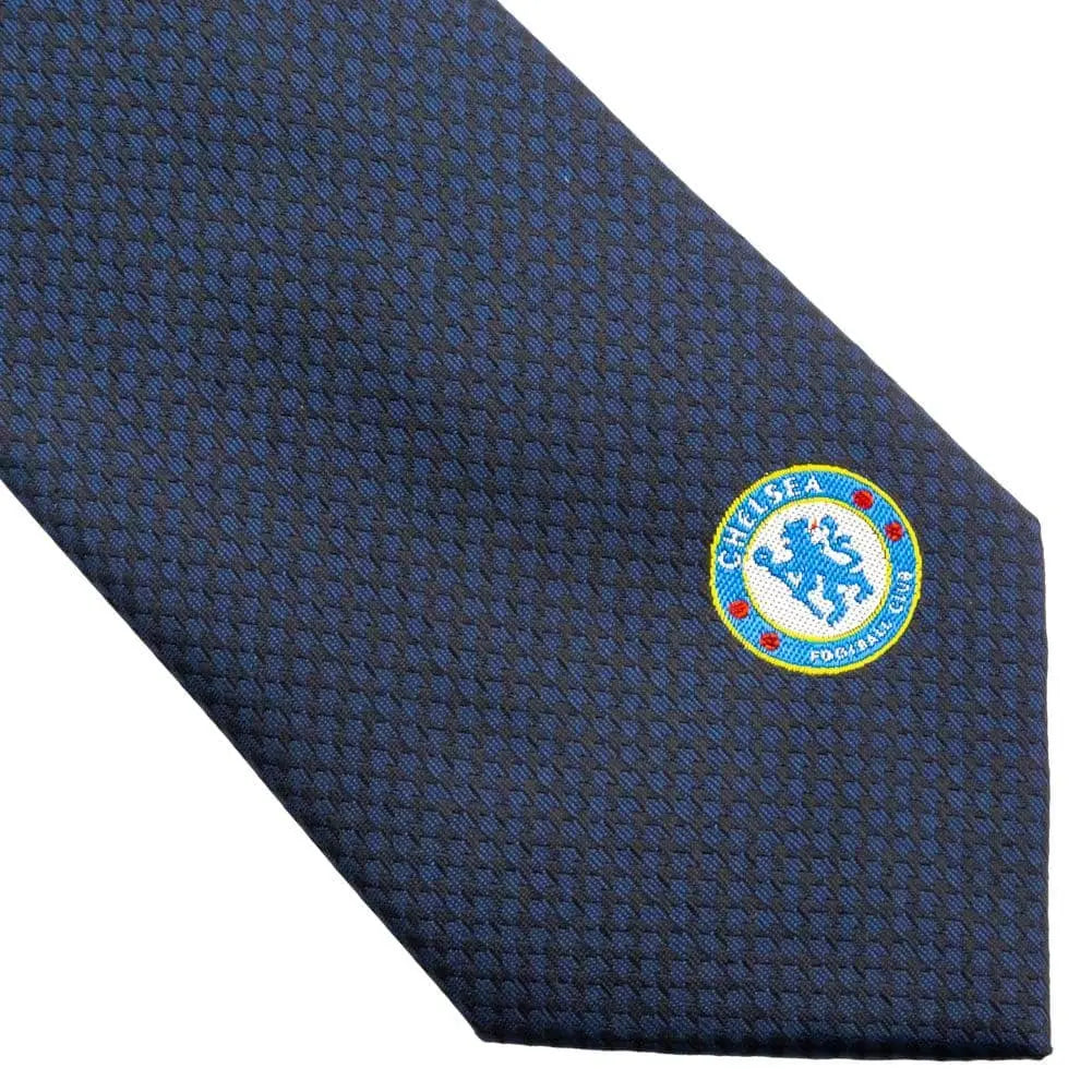 Chelsea FC Navy Blue Tie Crest Close Up