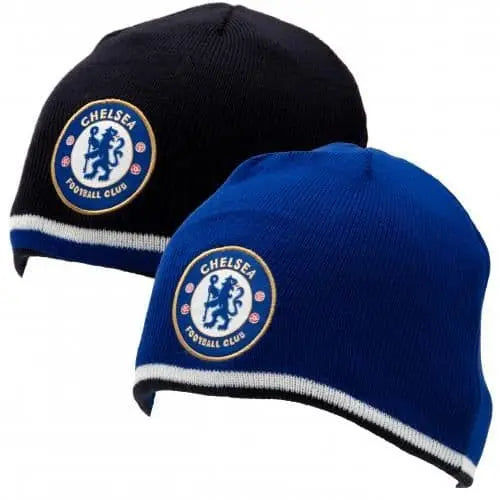 Chelsea FC Reversible Beanie Hat Side by Side