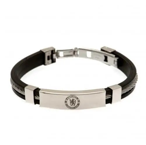 Chelsea FC Silver Inlay Silicone Bracelet Main