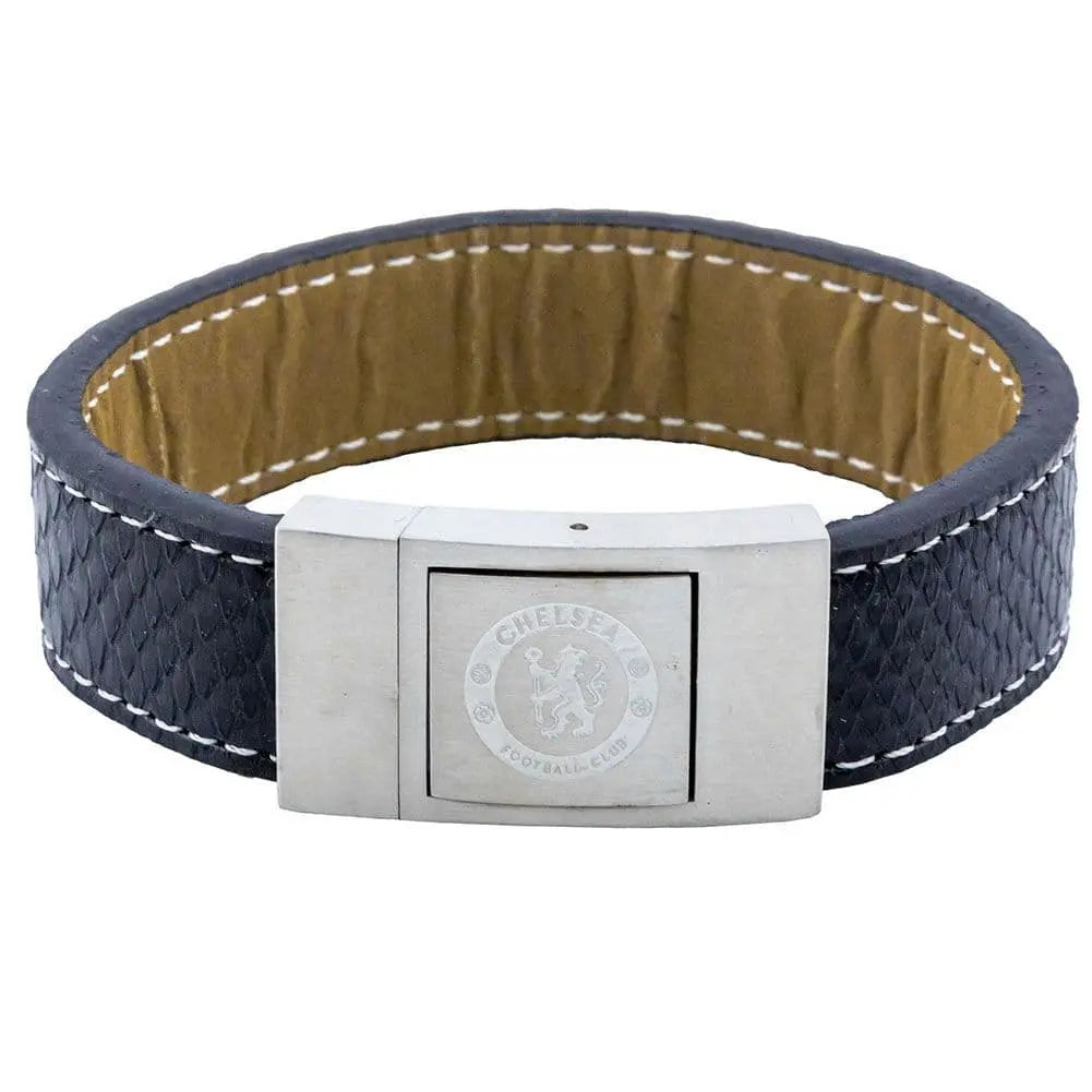 Chelsea FC Stitched Leather Bracelet Main