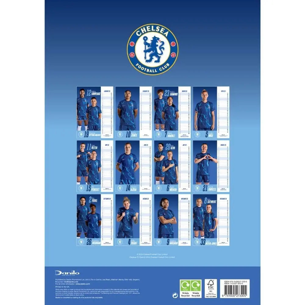 Chelsea FC Women's 2025 Calendar Back Page