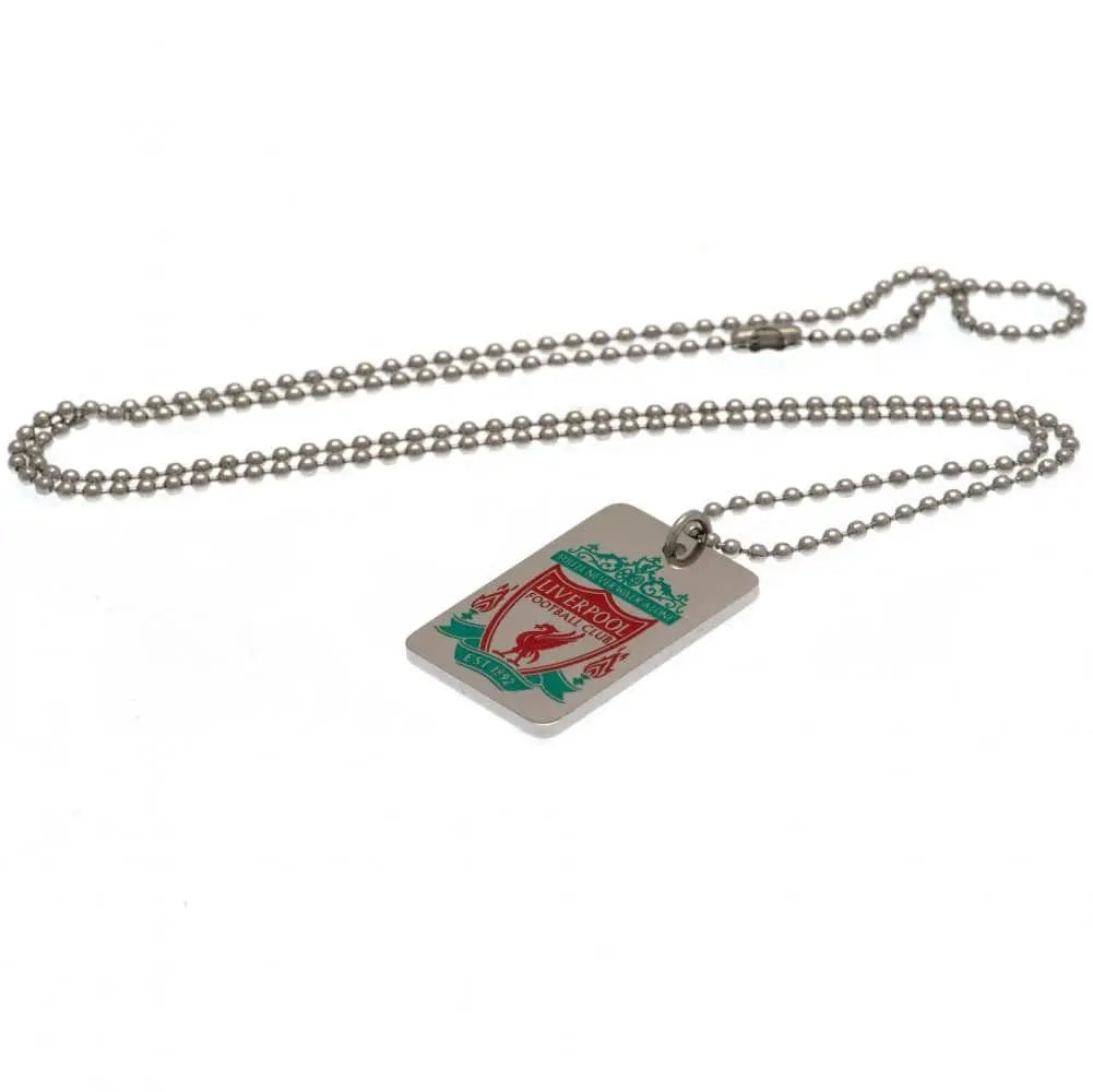 Liverpool FC Enamel Crest Dog Tag & Chain Full View