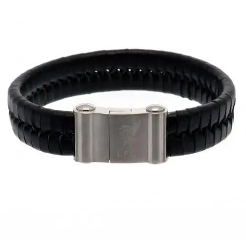 Liverpool FC Single Plait Leather Bracelet Main View