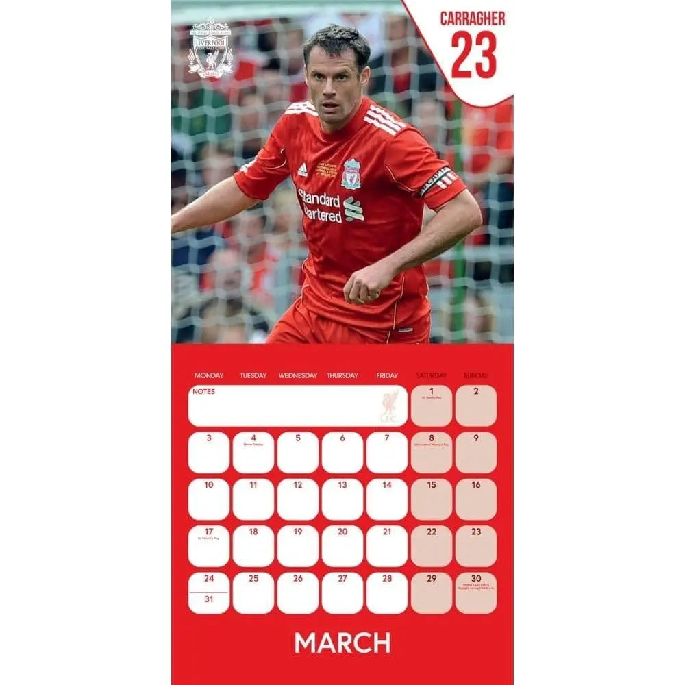 Liverpool FC 2025 Legends Square Calendar Inside View