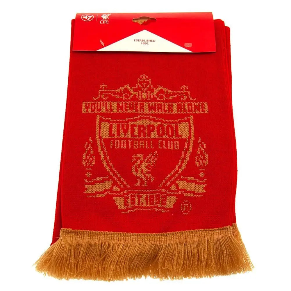 Liverpool FC Gold Crest Scarf End View