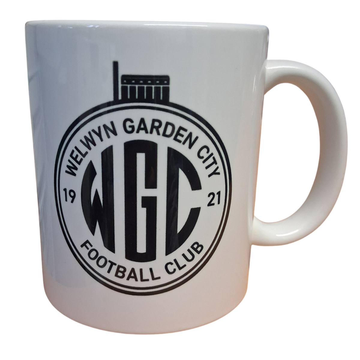 Welwyn Garden City FC white mug with black club crest