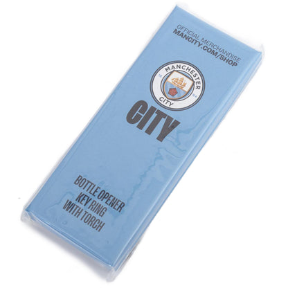 Manchester City Bottle Opener Keyring with Torch