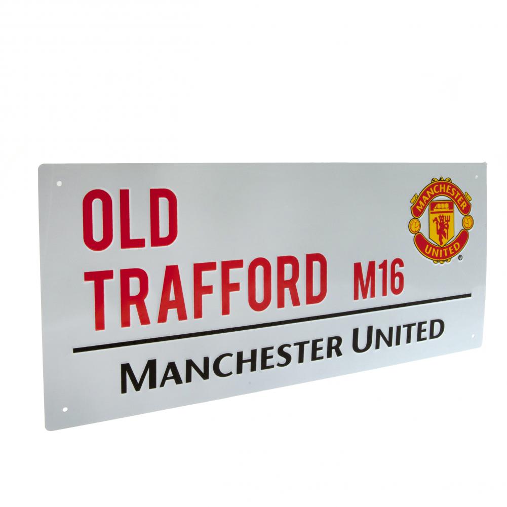 Manchester United White Street Sign