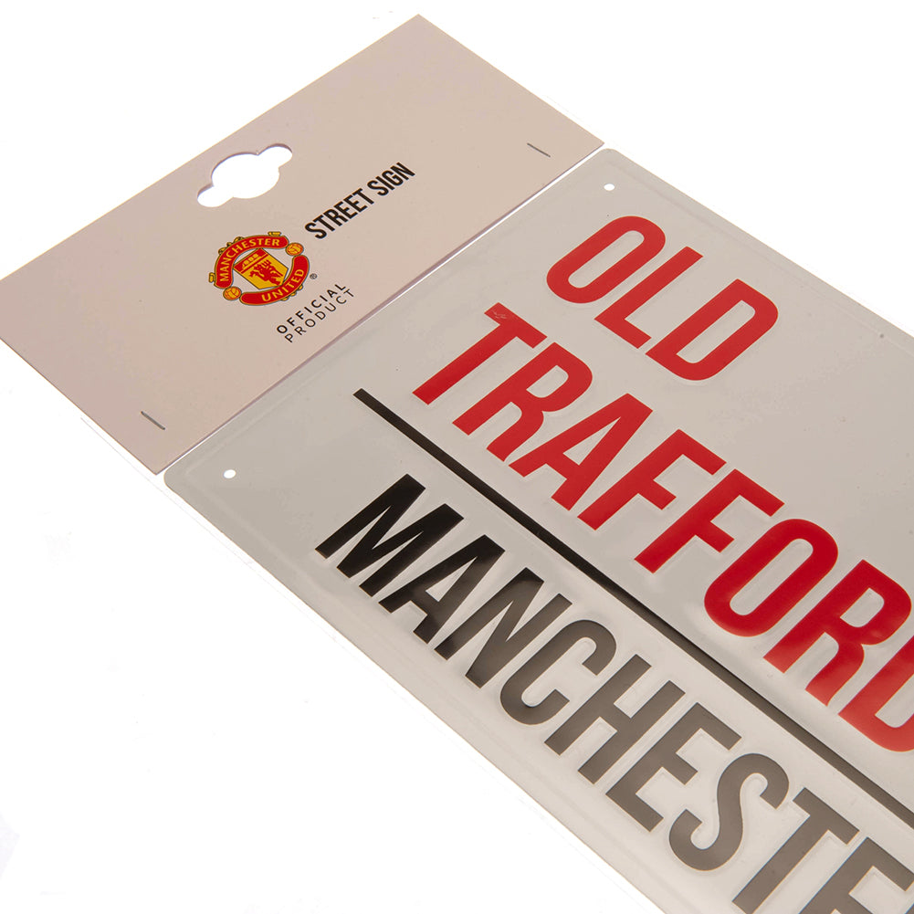 Manchester United White Street Sign