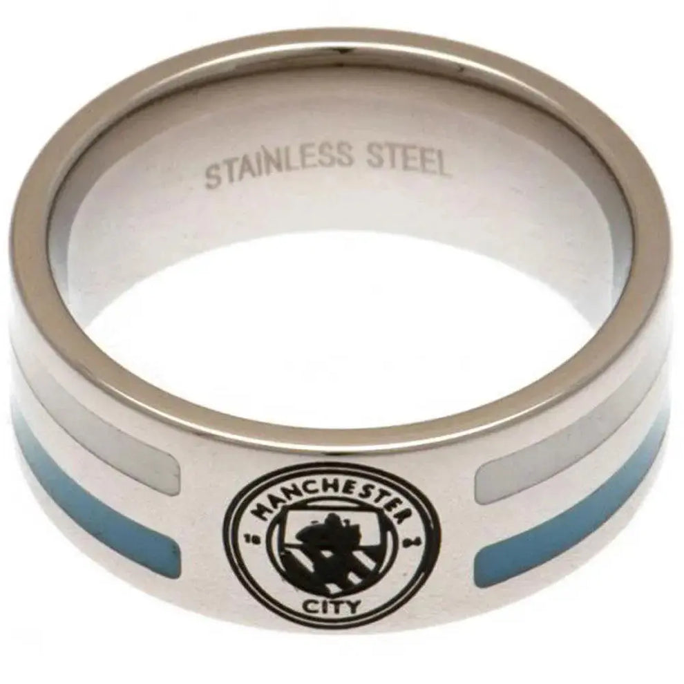 Manchester City Colour Stripe Ring (Large) | Jewellery | Man City Shop ...