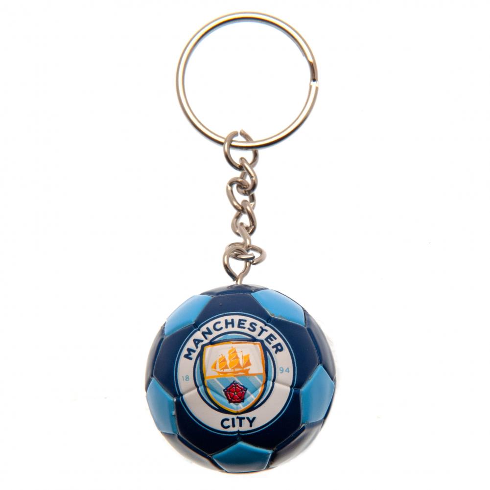 Manchester City football shaped keyring