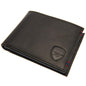 Arsenal FC black leather wallet with a logo on a white background