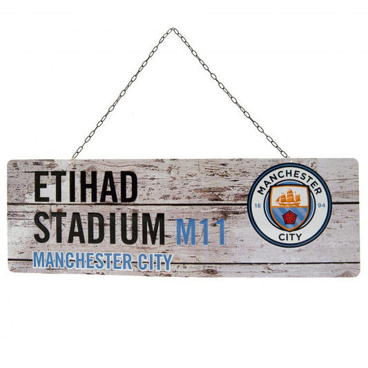 Manchetster City Rustic Garden Sign