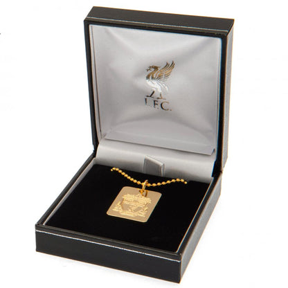 Liverpool FC Gold Plated Dog Tag & Chain in Box