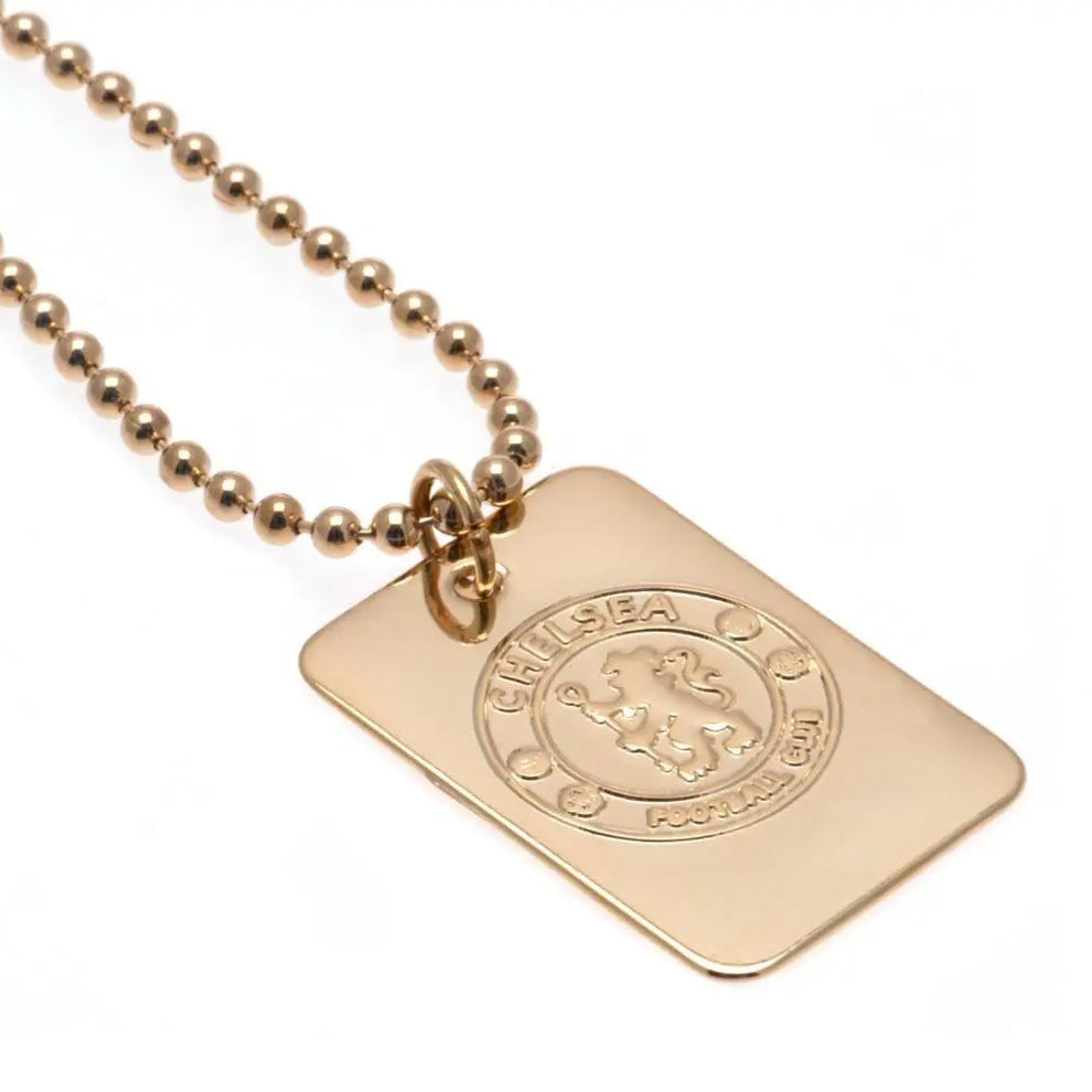 Chelsea FC Gold Plated Dog Tag & Chain | Buy Chelsea FC Jewellery ...
