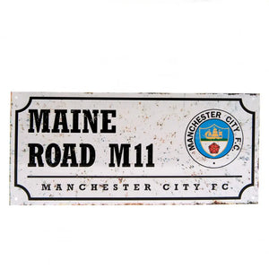 Manchester City Retro Maine Road Street Sign