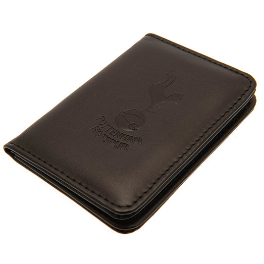 Brown leather wallet with 'Tottenham Hotspur' branding on a white background