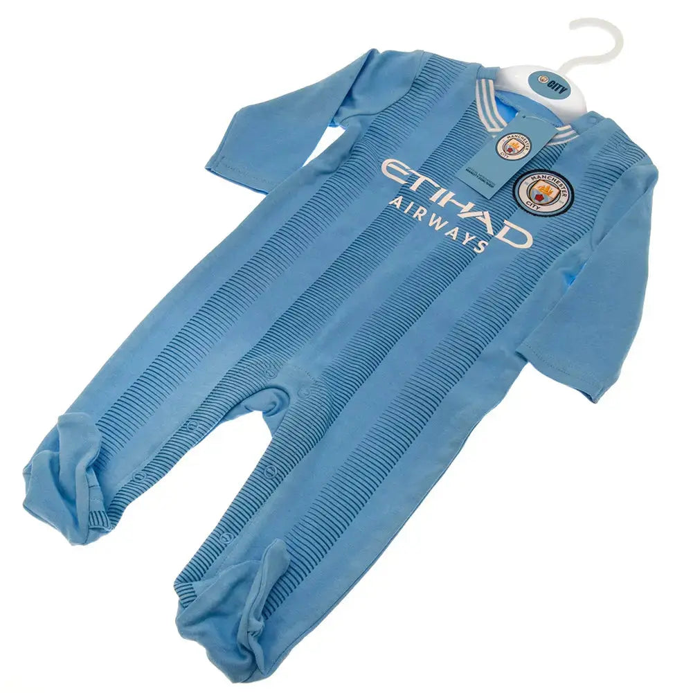 Manchester City Sleepsuit 6-9 mths – Football Gifts Online