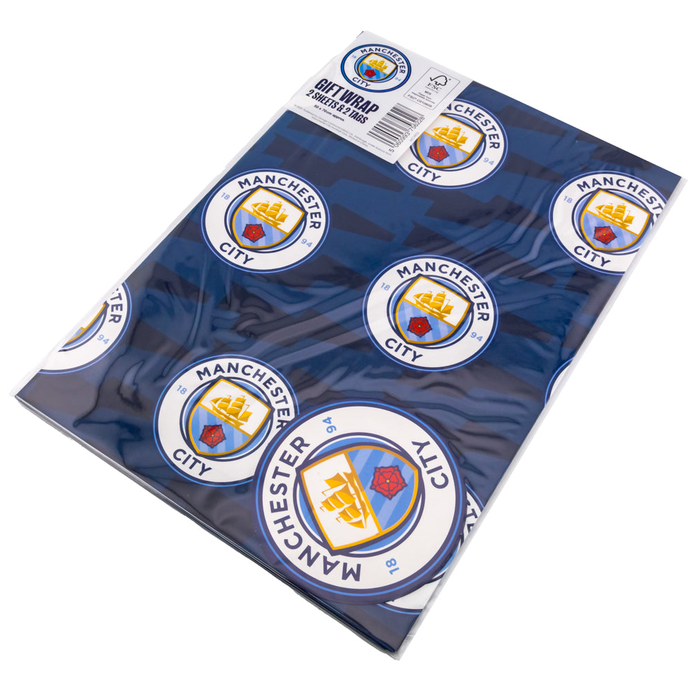 Manchester City Gift Wrapping Paper (Text)