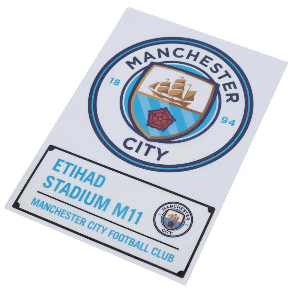 Manchester City FC Official Crest Wall Sticker - 60 Inch MCFC Vinyl Decal For Home & Office