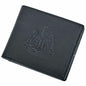 Black leather Newcastle United wallet with a crest embossed on it against a white background