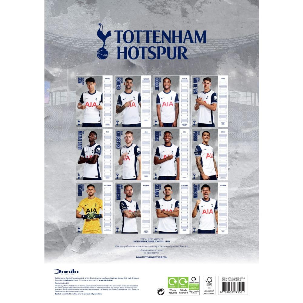 Tottenham Hotspur 2025 Calendar