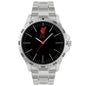 Liverpool FC silver watch with black face and red logo on a white background