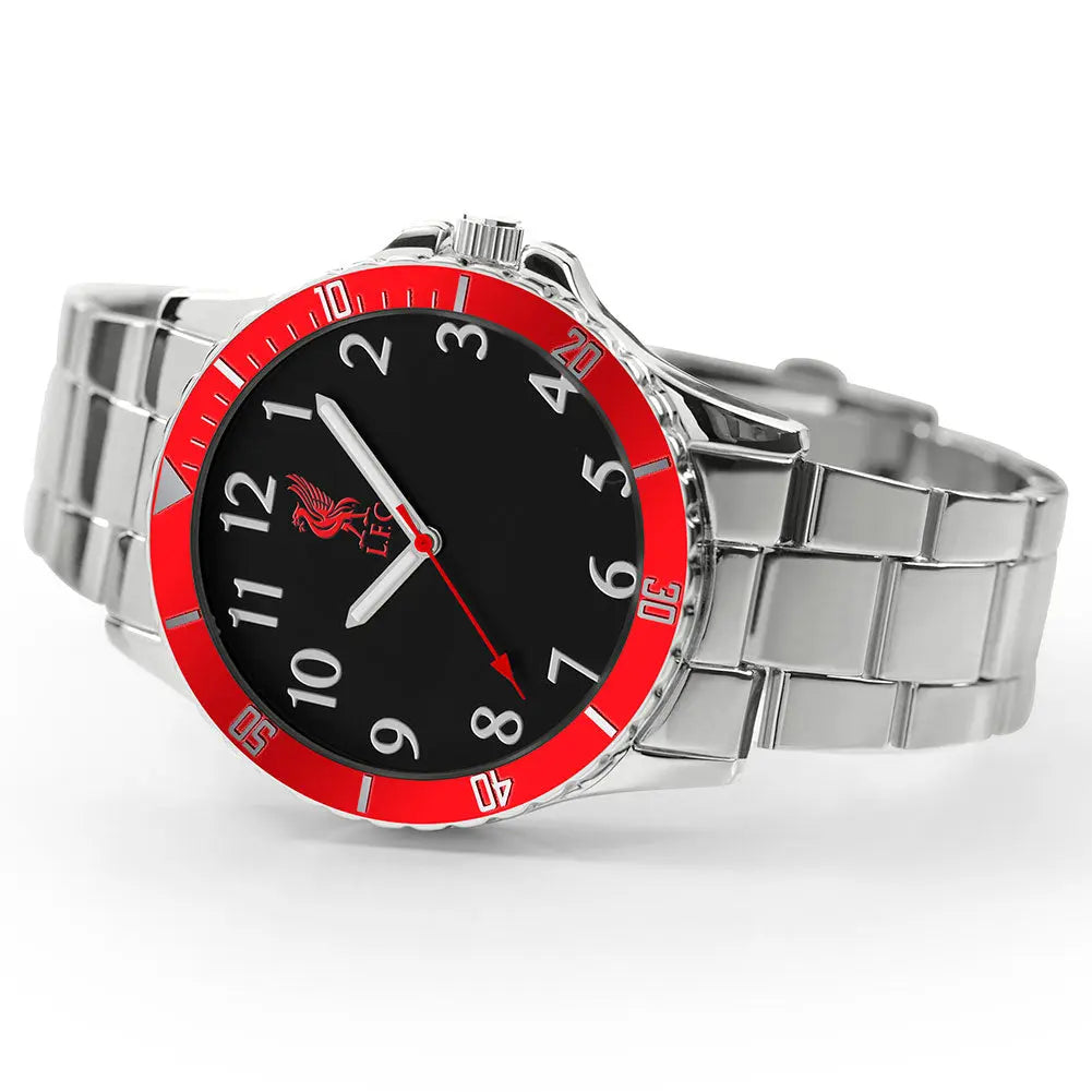 Liverpool FC Men's Red & Silver Bracelet Watch Football Gifts Online