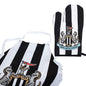 Newcastle United apron and oven mitt set with team logo on a white background