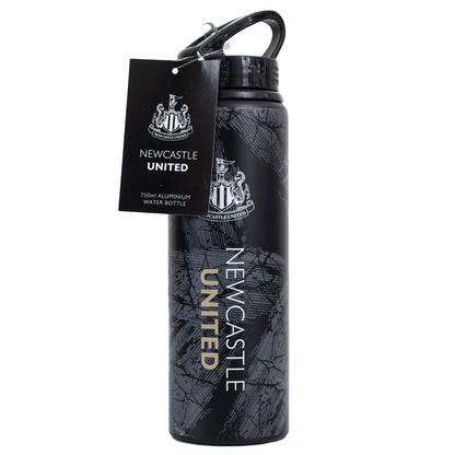 Newcastle United water bottle with carabiner on a white background