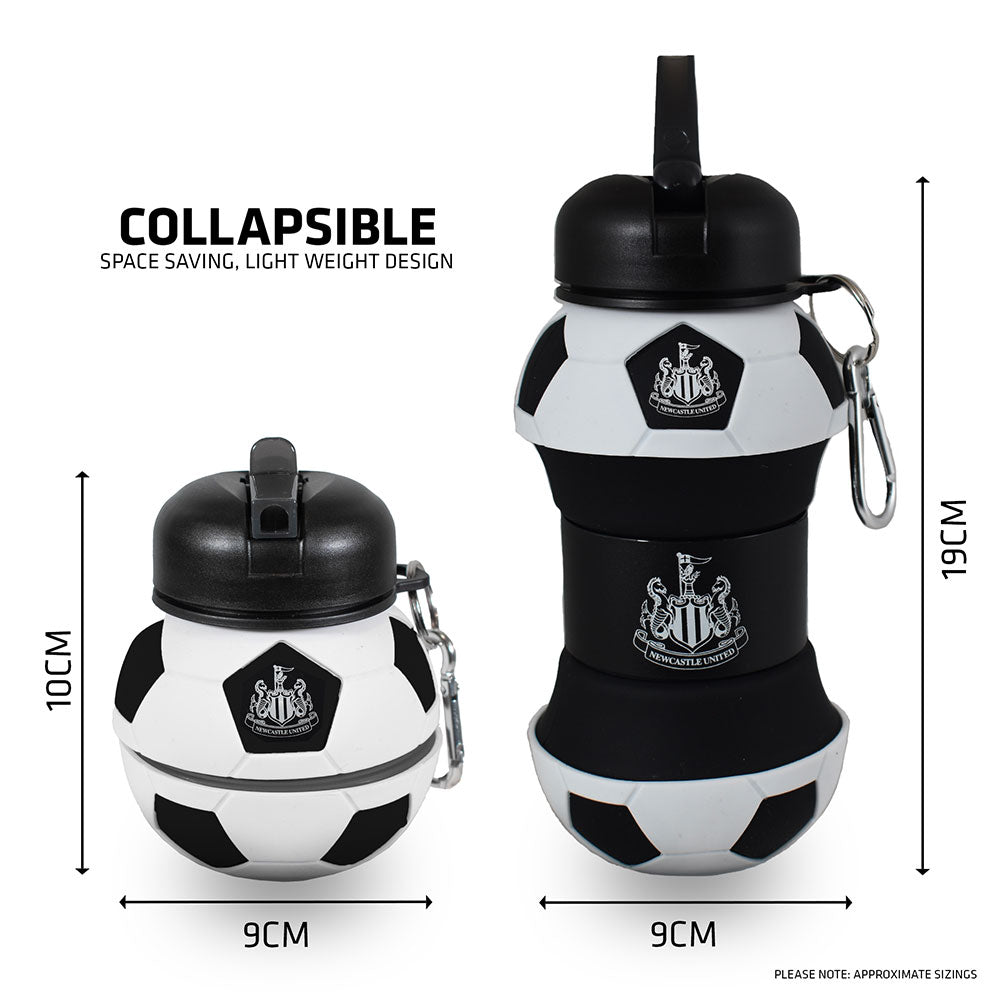 Newcastle United collapsible football drinks bottle, detail view - Football Gifts Online