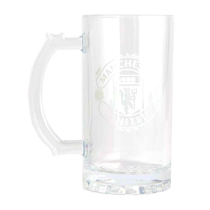 Manchester United Mono Crest Glass Tankard