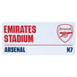 Arsenal logo with 'Emirates Stadium' text on a white background