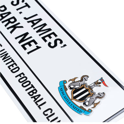 Newcastle United White Street Sign