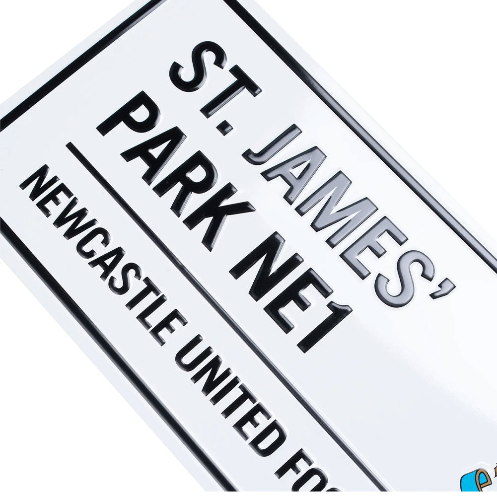 Newcastle United White Street Sign