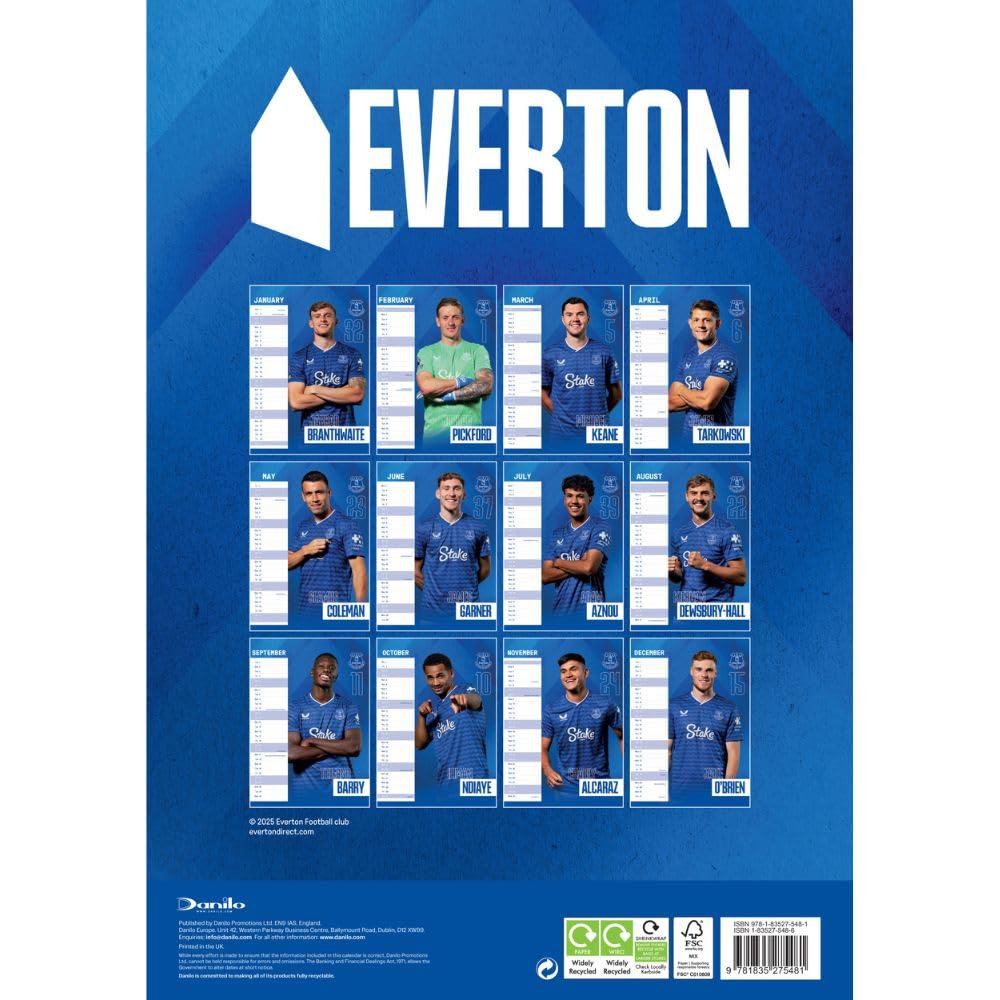 Everton A3 2026 Calendar