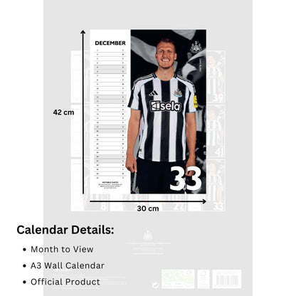 Newcastle United A3 2026 Calendar